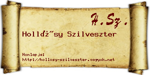 Hollósy Szilveszter névjegykártya